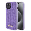 Guess Sequin Script Metal Back Cover hoesje voor Apple iPhone 15 - Paars 0