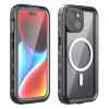 Shellbox Waterproof IP68 hoesje met MagSafe voor Apple iPhone 15 - Zwart 1