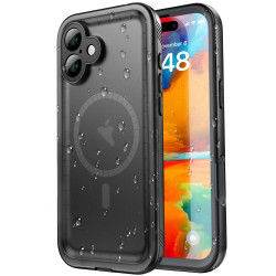 Shellbox Waterproof IP68 hoesje met MagSafe voor Apple iPhone 16 Plus - Zwart