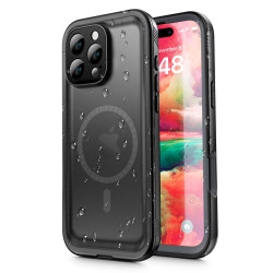 Shellbox Waterproof IP68 hoesje met MagSafe voor Apple iPhone 16 Pro - Zwart