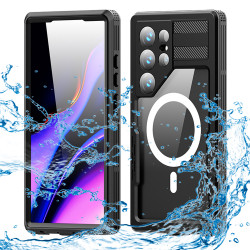 Shellbox Waterproof IP68 hoesje met MagSafe voor Samsung Galaxy S24 Ultra - Zwart