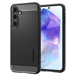Spigen Rugged Armor Back Cover hoesje voor Samsung Galaxy A55 - Zwart