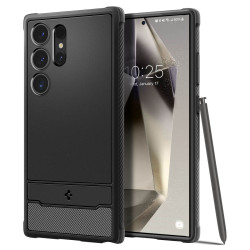 Spigen Rugged Armor Back Cover hoesje voor Samsung Galaxy S24 Ultra - Zwart
