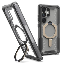 UAG Plasma XTE Kickstand Back Cover hoesje met MagSafe voor Samsung Galaxy S25 - Titanium/Zwart
