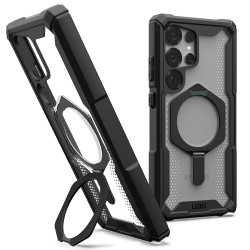 UAG Plasma XTE Kickstand Back Cover hoesje met MagSafe voor Samsung Galaxy S25 Ultra - Transparant/Zwart