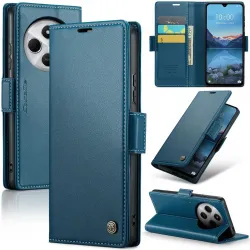 CASEME Litchi Texture Book Wallet Case hoesje voor Xiaomi Redmi 14C / Xiaomi Poco C75 - Blauw