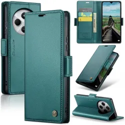 CASEME Litchi Texture Book Wallet Case hoesje voor Xiaomi Redmi 14C / Xiaomi Poco C75 - Groen
