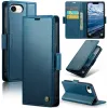 CASEME Litchi Texture Book Wallet Case hoesje voor Apple iPhone 17e/16e - Blauw