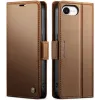 CASEME Litchi Texture Book Wallet Case hoesje voor Apple iPhone 17e/16e - Bruin 5