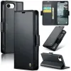 CASEME Litchi Texture Book Wallet Case hoesje voor Apple iPhone 17e/16e - Zwart