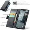 CASEME Litchi Texture Book Wallet Case hoesje voor Apple iPhone 17e/16e - Zwart 6