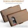 CASEME Litchi Texture Book Wallet Case hoesje voor Google Pixel 9a - Bruin 3