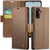 CASEME Litchi Texture Book Wallet Case hoesje voor Samsung Galaxy A36 - Bruin