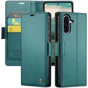 CASEME Litchi Texture Book Wallet Case hoesje voor Samsung Galaxy A36 - Groen