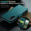 CASEME Litchi Texture Book Wallet Case hoesje voor Samsung Galaxy A36 - Groen 7