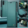 CASEME Litchi Texture Book Wallet Case hoesje voor Samsung Galaxy A36 - Groen 11