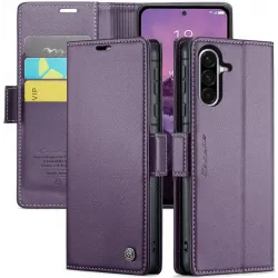 CASEME Litchi Texture Book Wallet Case hoesje voor Samsung Galaxy A36 - Paars