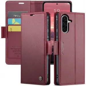 CASEME Litchi Texture Book Wallet Case hoesje voor Samsung Galaxy A36 - Rood