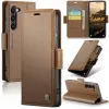 CASEME Litchi Texture Book Wallet Case hoesje voor Samsung Galaxy S25 - Bruin