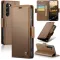 CASEME Litchi Texture Book Wallet Case hoesje voor Samsung Galaxy S25 - Bruin