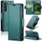 CASEME Litchi Texture Book Wallet Case hoesje voor Samsung Galaxy S25 - Groen