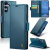 CASEME Litchi Texture Book Wallet Case hoesje voor Samsung Galaxy S25 Plus - Blauw