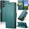 CASEME Litchi Texture Book Wallet Case hoesje voor Samsung Galaxy S25 Plus - Groen