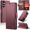 CASEME Litchi Texture Book Wallet Case hoesje voor Samsung Galaxy S25 Plus - Rood