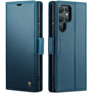 CASEME Litchi Texture Book Wallet Case hoesje voor Samsung Galaxy S25 Ultra - Blauw