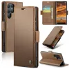 CASEME Litchi Texture Book Wallet Case hoesje voor Samsung Galaxy S25 Ultra - Bruin