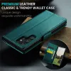 CASEME Litchi Texture Book Wallet Case hoesje voor Samsung Galaxy S25 Ultra - Groen 8