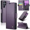 CASEME Litchi Texture Book Wallet Case hoesje voor Samsung Galaxy S25 Ultra - Paars