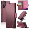 CASEME Litchi Texture Book Wallet Case hoesje voor Samsung Galaxy S25 Ultra - Rood