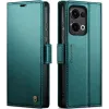 CASEME Litchi Texture Book Wallet Case hoesje voor Oppo Reno13 - Groen