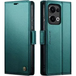 CASEME Litchi Texture Book Wallet Case hoesje voor Oppo Reno13 - Groen