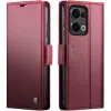 CASEME Litchi Texture Book Wallet Case hoesje voor Oppo Reno13 - Rood