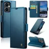 CASEME Litchi Texture Book Wallet Case hoesje voor Oppo Reno13 F 4G/5G / Reno13 FS 5G - Blauw