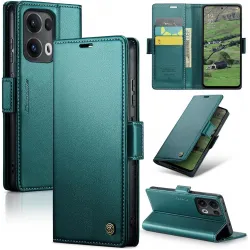 CASEME Litchi Texture Book Wallet Case hoesje voor Oppo Reno13 Pro - Groen