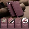 CASEME Retro Texture Book Wallet Case hoesje voor Apple iPhone 17e/16e - Bordeaux 4