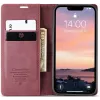 CASEME Retro Texture Book Wallet Case hoesje voor Apple iPhone 17e/16e - Bordeaux 6