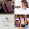 CASEME Retro Texture Book Wallet Case hoesje voor Apple iPhone 17e/16e - Bordeaux 9