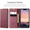 CASEME Retro Texture Book Wallet Case hoesje voor Apple iPhone 17e/16e - Bordeaux 12