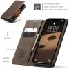 CASEME Retro Texture Book Wallet Case hoesje voor Apple iPhone 17e/16e - Donkerbruin 2