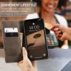 CASEME Retro Texture Book Wallet Case hoesje voor Apple iPhone 17e/16e - Donkerbruin 3