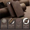 CASEME Retro Texture Book Wallet Case hoesje voor Apple iPhone 17e/16e - Donkerbruin 4
