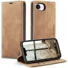 CASEME Retro Texture Book Wallet Case hoesje voor Apple iPhone 17e/16e - Lichtbruin