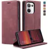 CASEME Retro Texture Book Wallet Case hoesje voor Oppo Reno13 - Bordeaux