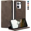 CASEME Retro Texture Book Wallet Case hoesje voor Oppo Reno13 - Donkerbruin