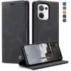 CASEME Retro Texture Book Wallet Case hoesje voor Oppo Reno13 - Zwart