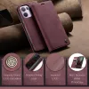 CASEME Retro Texture Book Wallet Case hoesje voor Oppo Reno13 Pro - Bordeaux 6